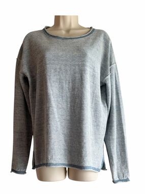 Carbon2Cobalt Linen Reverse Jersey Glacé Sweater